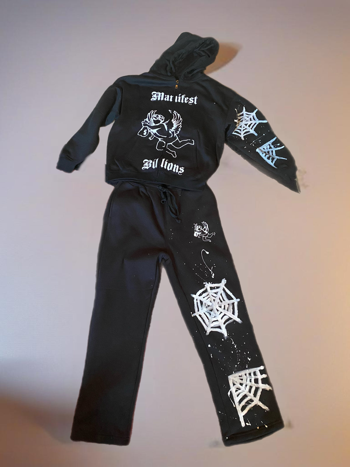 Angel zip up hoodie sets